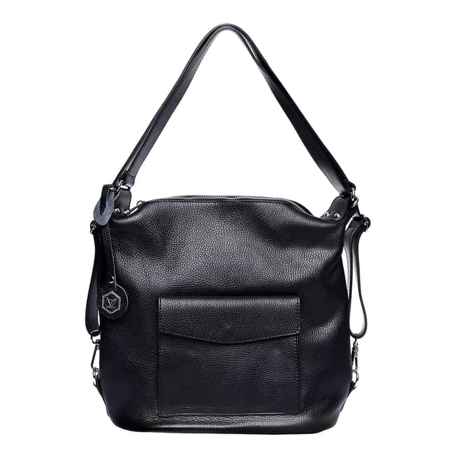 Luisa Vannini Black Italian Leather Shoulder Bag