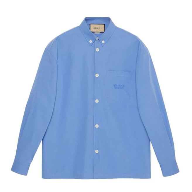 Gucci Men's Blue Cotton Shirt                                   