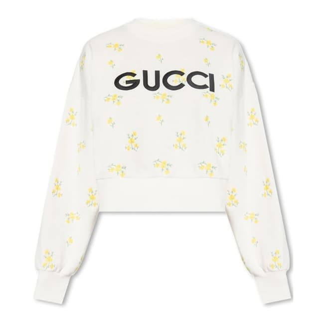 Gucci Women's White Printed Sweatshirt Medium                   