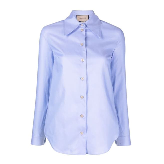 Gucci Women's Pale Blue Cotton Shirt                                   