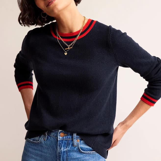 Boden Navy Cecily Wool Cashmere Jumper