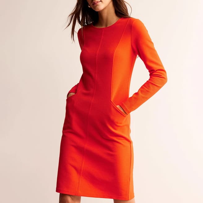 Boden Orange Ellen Ottoman Dress