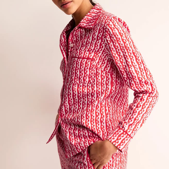 Boden Red Cotton Pyjama Shirt