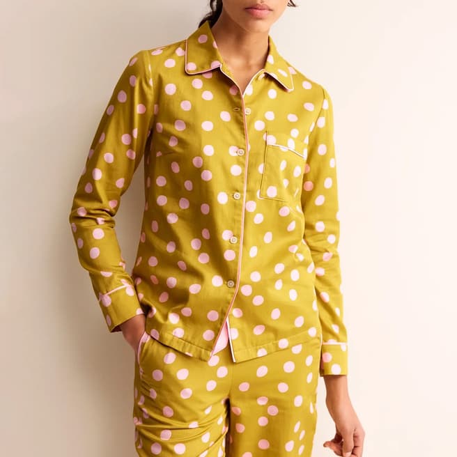 Boden Yellow Cotton Pyjama Shirt