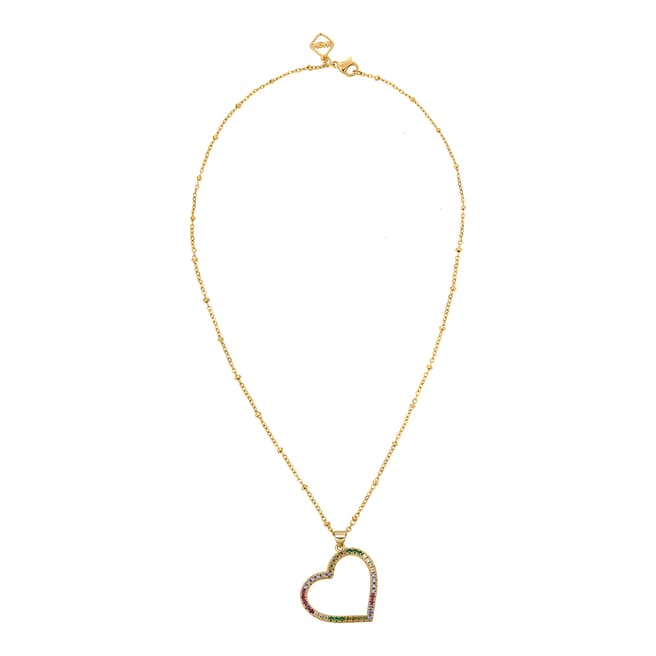 MeMe London 18K Gold Plated Rainbow Heart Necklace