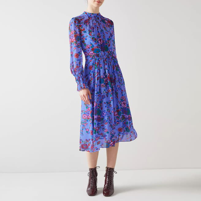 L K Bennett Purple Printed Louise Dress