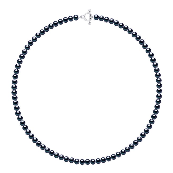 Ateliers Saint Germain Silver & Black Freshwater Pearl Necklace 6-7 mm