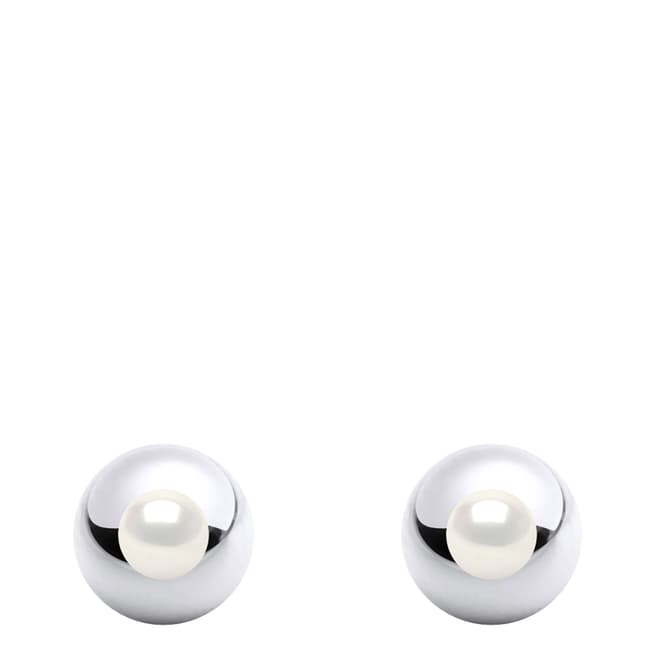 Ateliers Saint Germain Silver & White Freshwater Pearl Earrings 7 mm