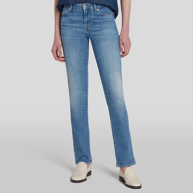7 For All Mankind Blue Kimmie Straight Stretch Jeans