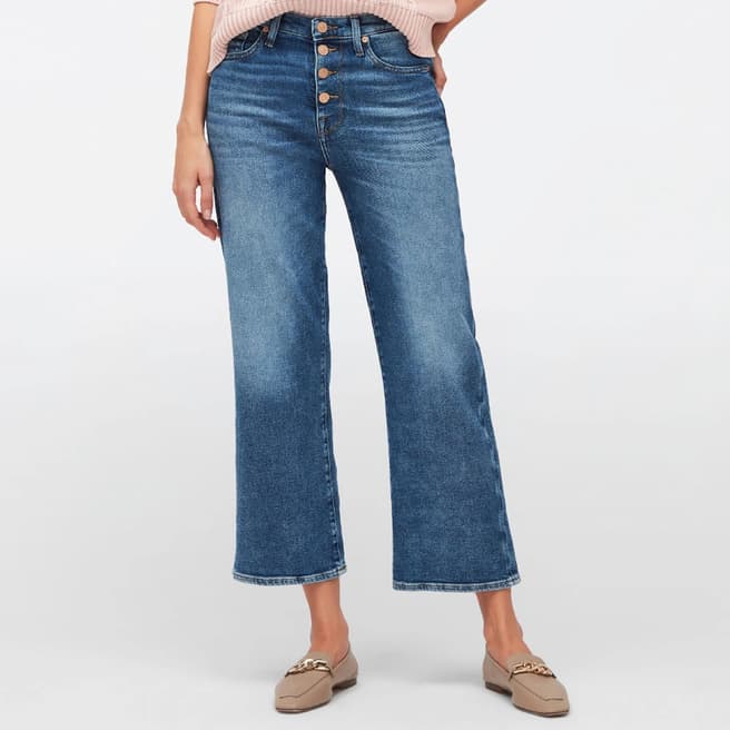 7 For All Mankind Mid Blue Alexa Cropped Stretch Jeans