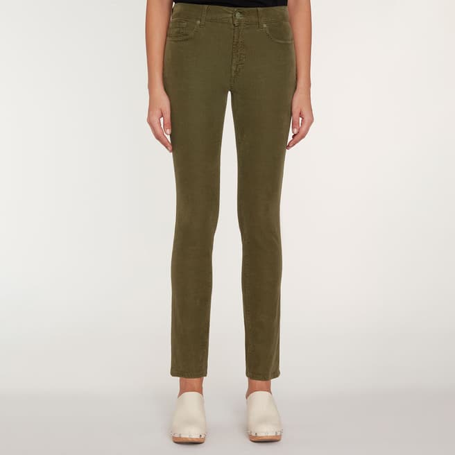 7 For All Mankind Dark Green Roxanne Stretch Jeans