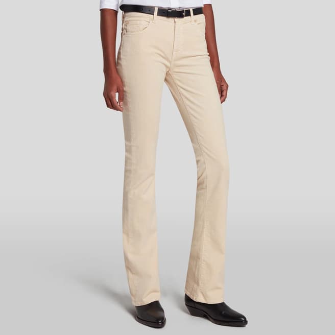 7 For All Mankind Cream Bootcut Stretch Jeans