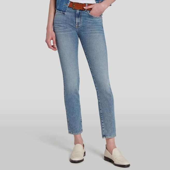 7 For All Mankind Mid Blue Roxanne Slim Stretch Jeans