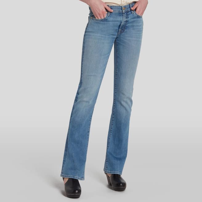 7 For All Mankind Blue Wash Bootcut Stretch Jeans