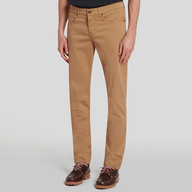 7 For All Mankind Beige Slimmy Tapered Trousers