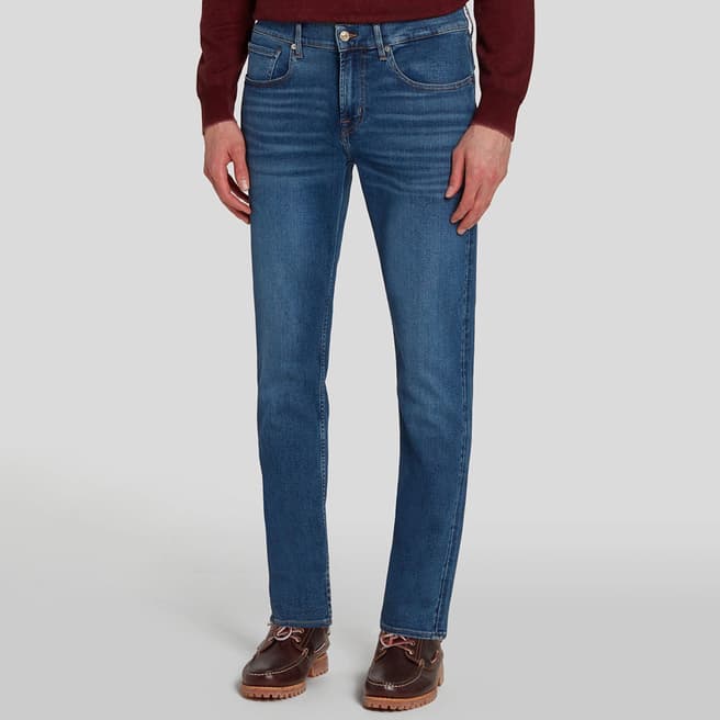 7 For All Mankind Indigo Slimmy Tapered Stretch Jeans