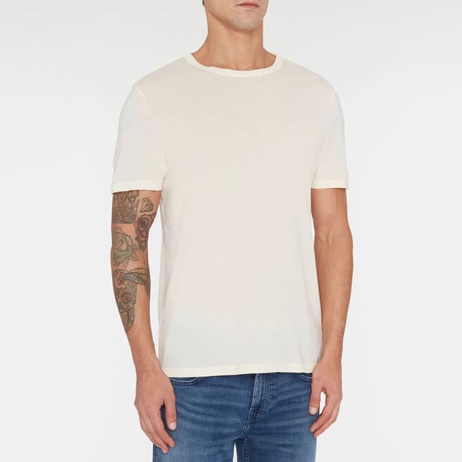 7 For All Mankind White Featherweight Cotton T-Shirt