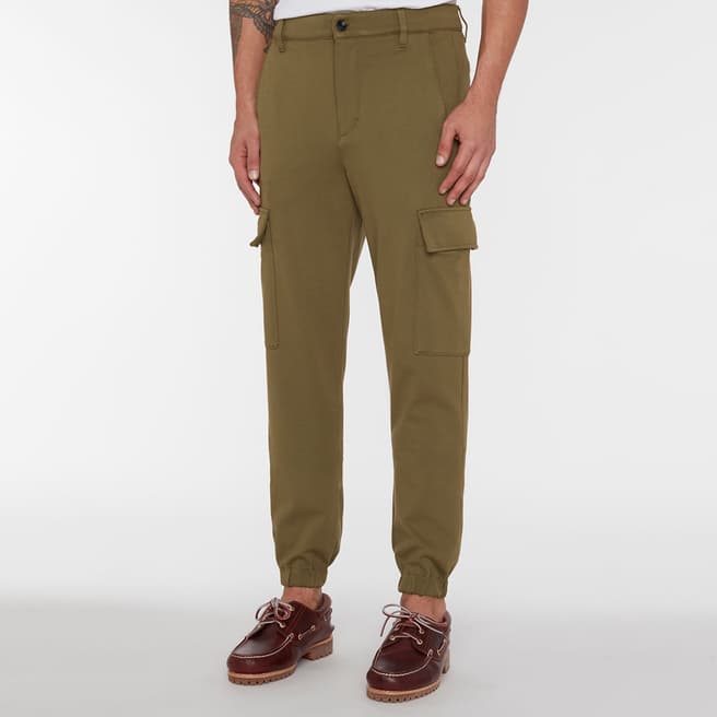 7 For All Mankind Khaki Double Knit Cargos Trousers