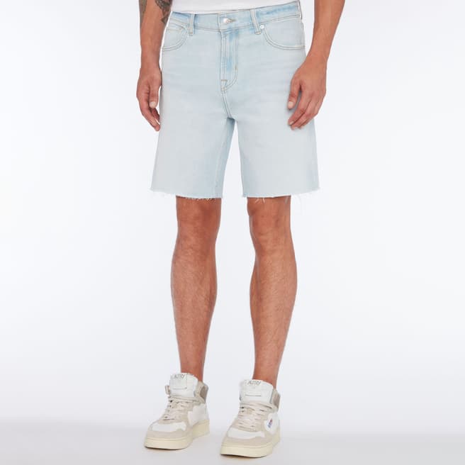 7 For All Mankind Light Blue Straight Stretch Shorts