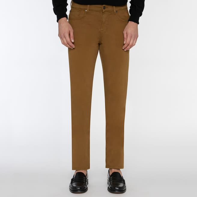 7 For All Mankind Brown Slimmy Stretch Trousers