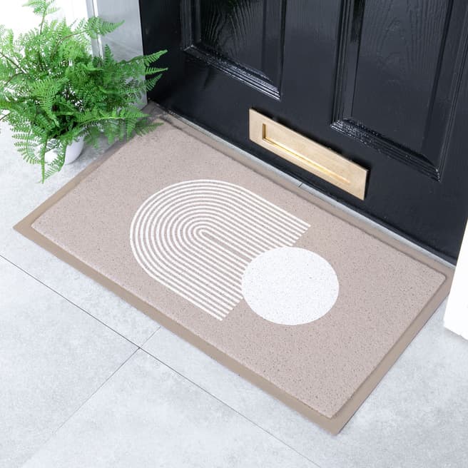 Artsy Doormats Abstract Sphere Beige Indoor & Outdoor Doormat - 70x40cm
