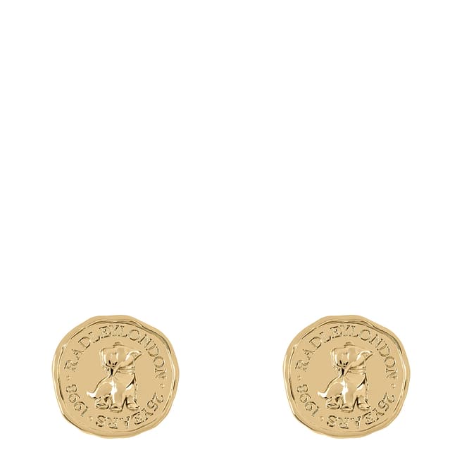 Radley Signature Penny 10k Gold Plated Hammered Penny Stud Earrings