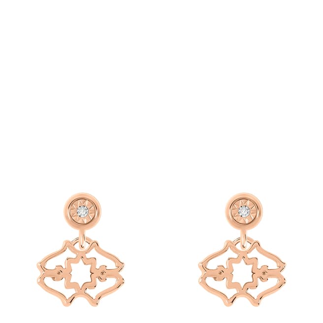 Radley Diamond Street 18ct Rose Gold Plated Sterling Silver Heirloom With Diamond Centre Stud Earrings