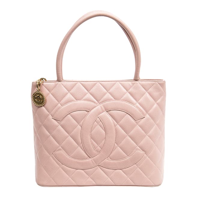 Vintage Chanel Pink CC Timeless Medallion Tote Shoulder Bag