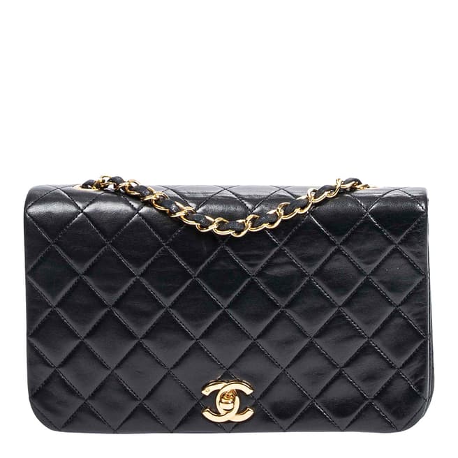 Vintage Chanel Black Vintage Full Flap Shoulder Bag