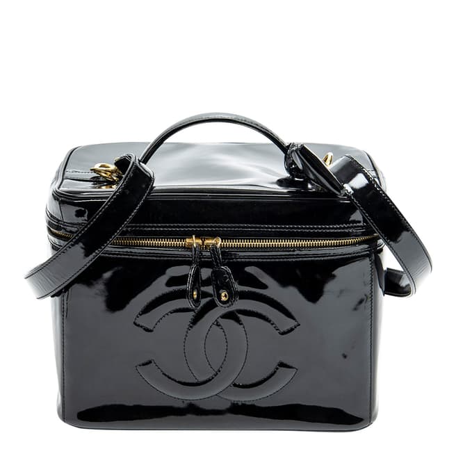 Vintage Chanel Black Vintage Large Vanity Case Bag Shoulder Bag