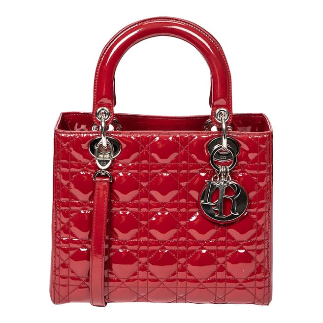 Vintage Dior Red Medium Lady Dior Shoulder Bag