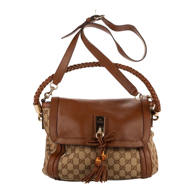 Vintage Gucci Brown Bella Flap Shoulder Bag
