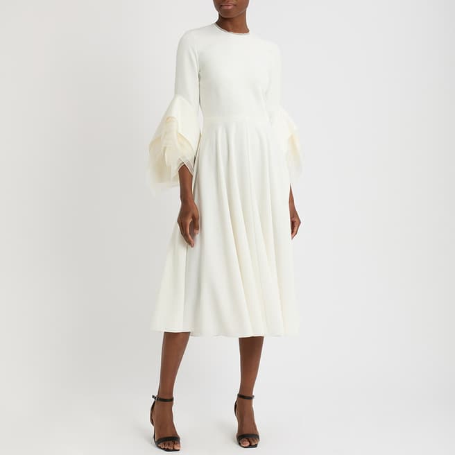 Pre-Loved Roksanda White Silk Crepe Midi Dress UK 8