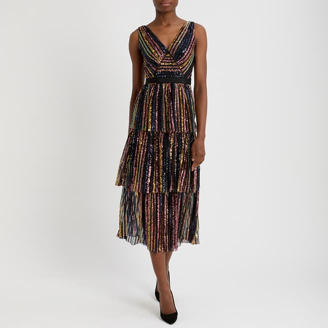 Pre-Loved self-portrait Multicoloured Sequin Dress UK 6