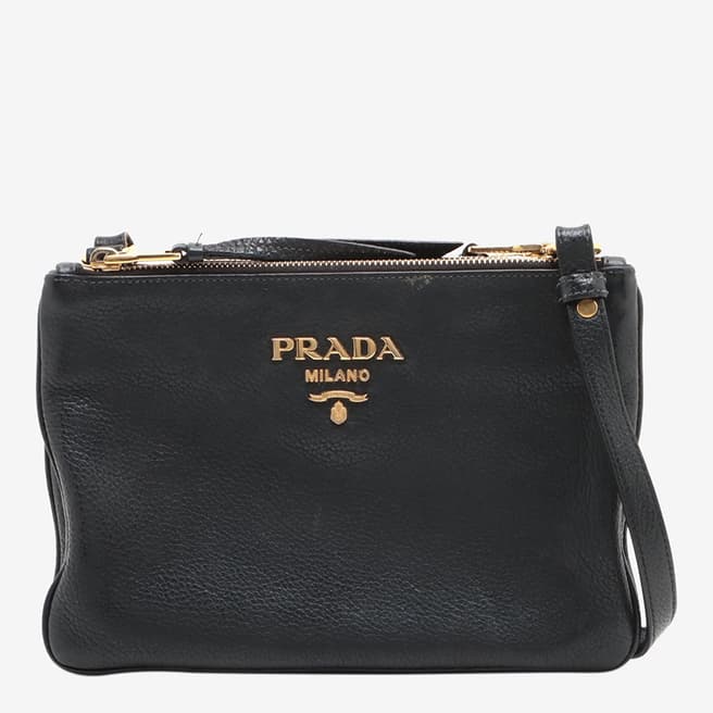 Pre-Loved Prada Black Prada Vitello Phenix Shoulder Bag 