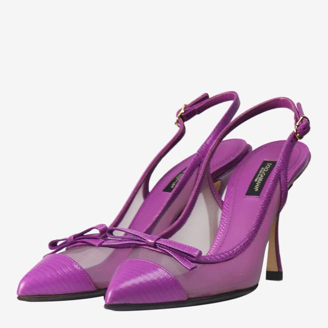 Pre-Loved Dolce & Gabbana Purple Slingback Pumps EU 37
