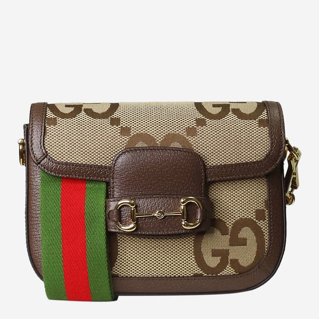 Pre-Loved Gucci Gucci Brown Monogram Horsebit 1955 Mini Bag