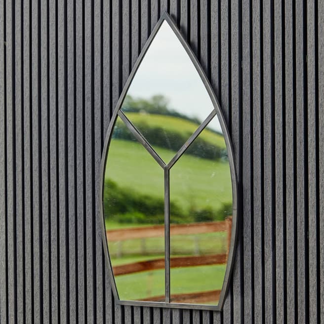 Ivyline Leaf Arch Outdoor Mirror Natural Black H90cm W50cm
