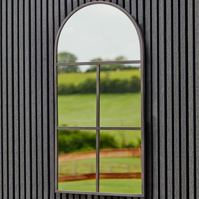 Ivyline Archway Outdoor Mirror Natural Black H90cm W50cm