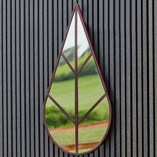 Ivyline Leaf Outdoor Mirror Natural Rust H90cm W50cm