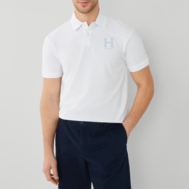 Hackett London White Classic Fit Heritage Cotton Polo Shirt
