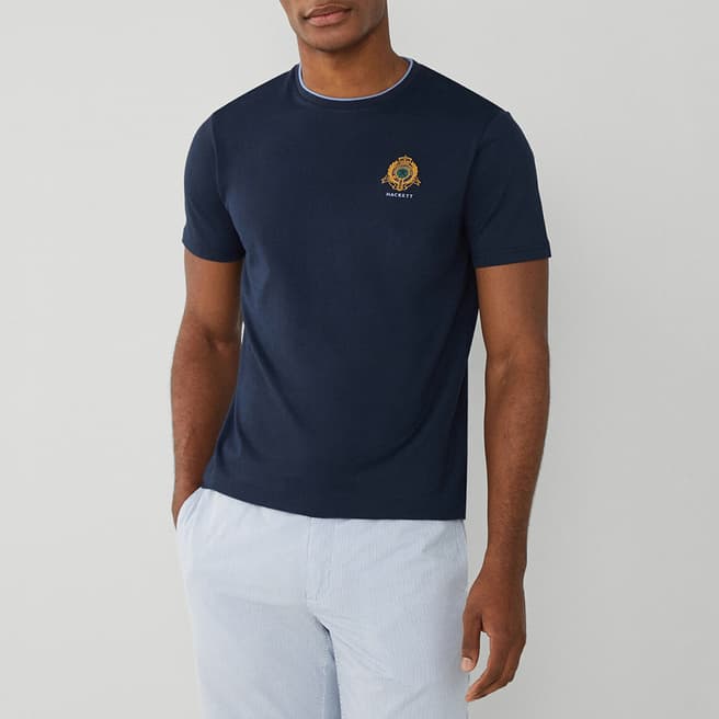 Hackett London Navy Classic Fit Heritage Cotton T-Shirt