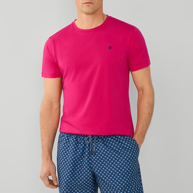 Hackett London Pink Classic Fit Cotton T-Shirt