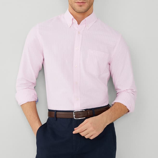Hackett London Pink Stripe Slim Fit Cotton Shirt