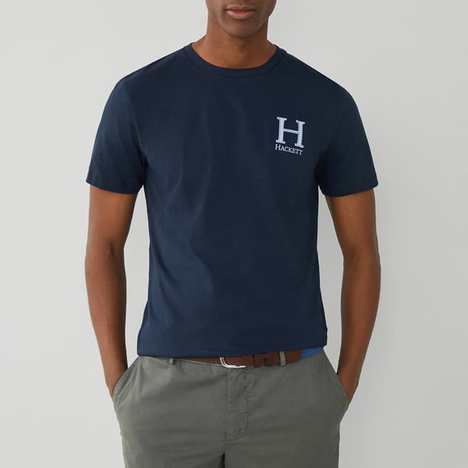Hackett London Navy Classic Fit H Logo T-Shirt