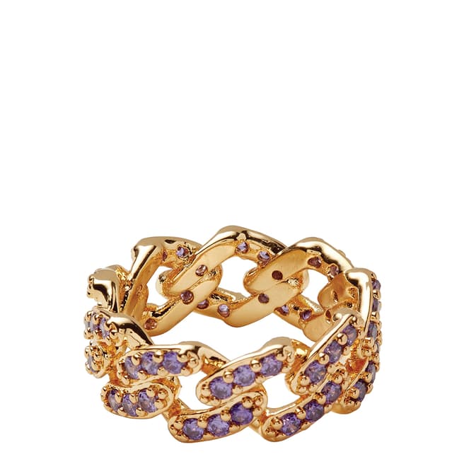 Crystal Haze Lavender Mexican Chain Ring