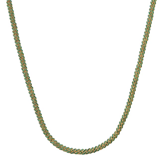 Crystal Haze Emerald Micro Mexican Chain Necklace