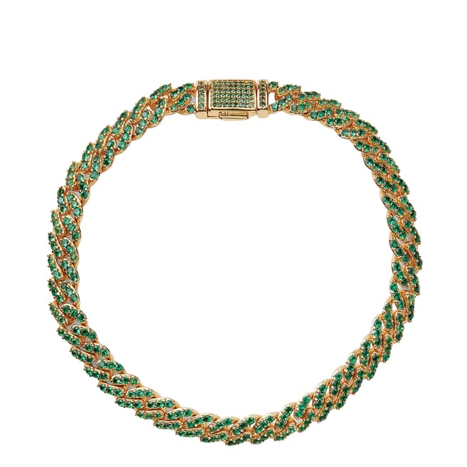 Crystal Haze Emerald Micro Mexican Chain Bracelet