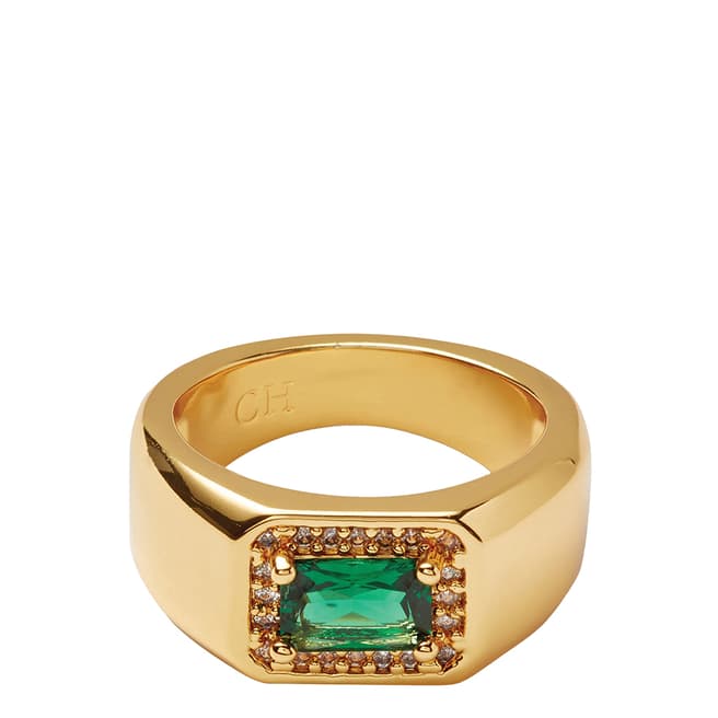 Crystal Haze Gold Green Lady Boss Ring