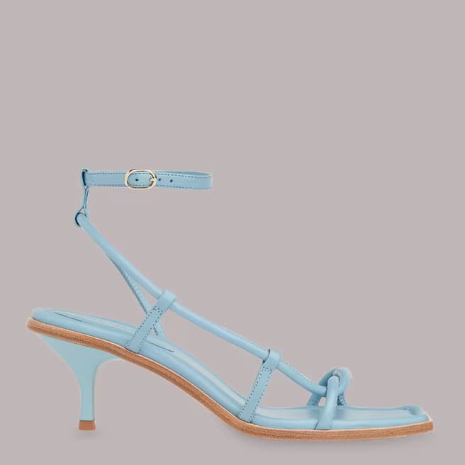 WHISTLES Blue Mollie Twist Front Leather Sandals